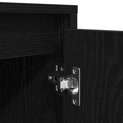 tv-skab med LED-lys 193,5x41x50 cm sort-eg