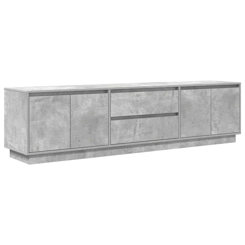 tv-bord med LED-lys 193,5x41x50 cm betongrå