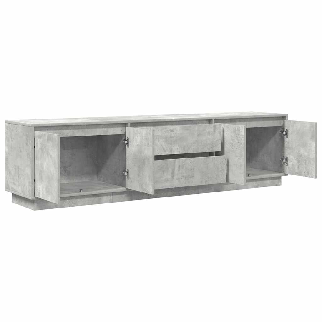 tv-bord med LED-lys 193,5x41x50 cm betongrå