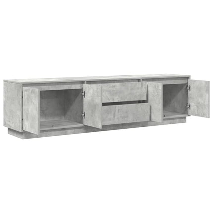 tv-bord med LED-lys 193,5x41x50 cm betongrå