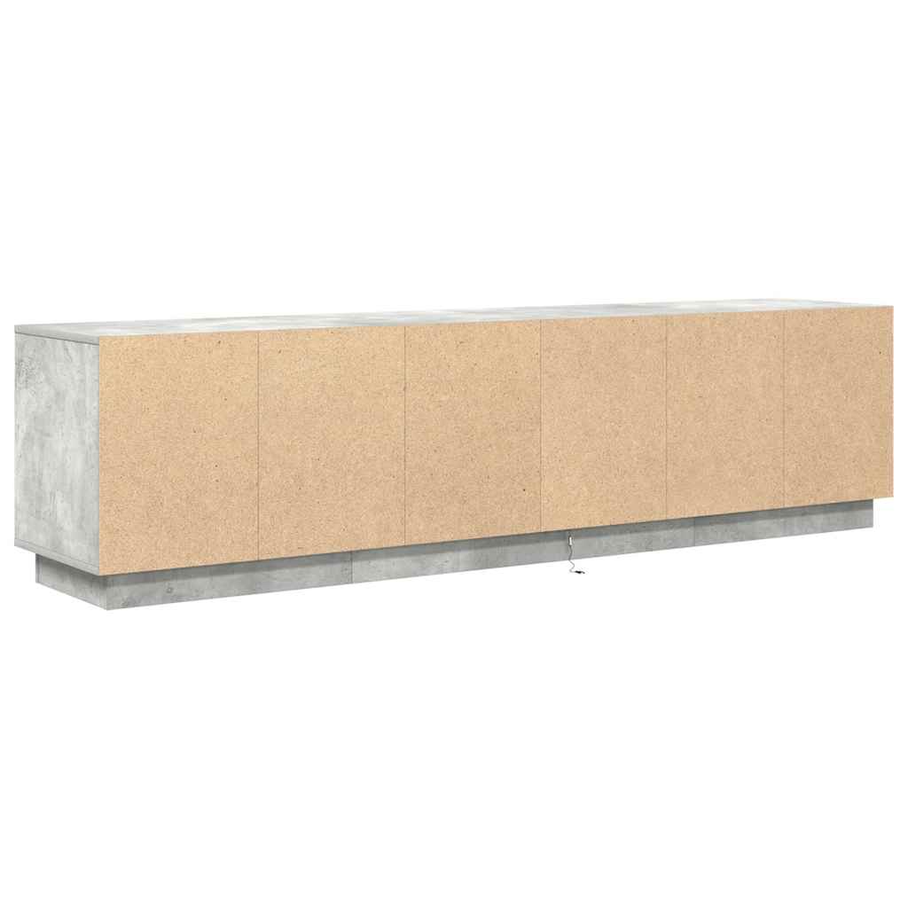 tv-bord med LED-lys 193,5x41x50 cm betongrå