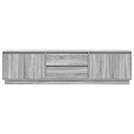 tv-bord med LED-lys 193,5x41x50 cm grå sonoma-eg