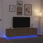 tv-bord med LED-lys 193,5x41x50 cm kunsteg