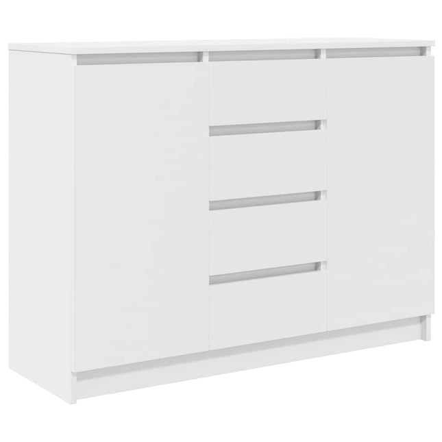 skænk med skuffer 100,5x35x76 cm konstrueret træ hvid