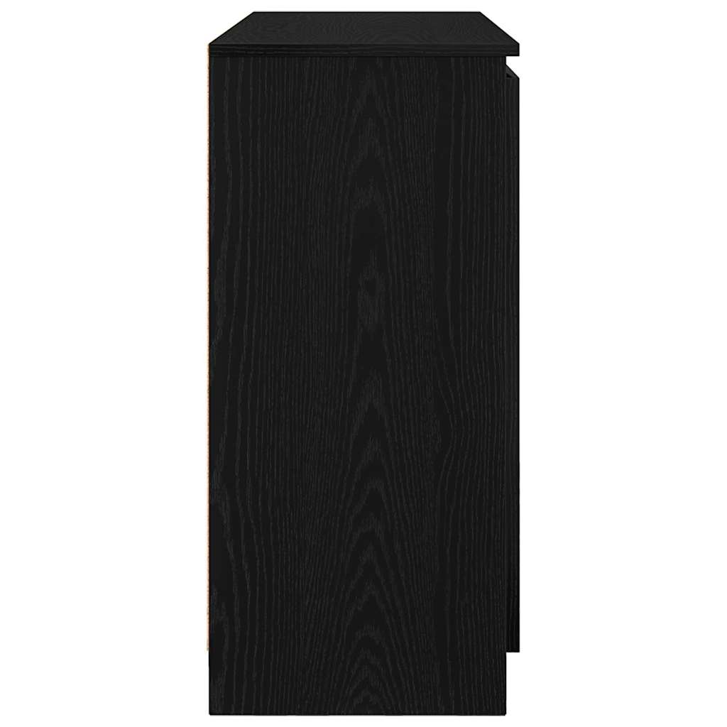 skænk med skuffer 100,5x35x76 cm konstrueret træ sort egetræ