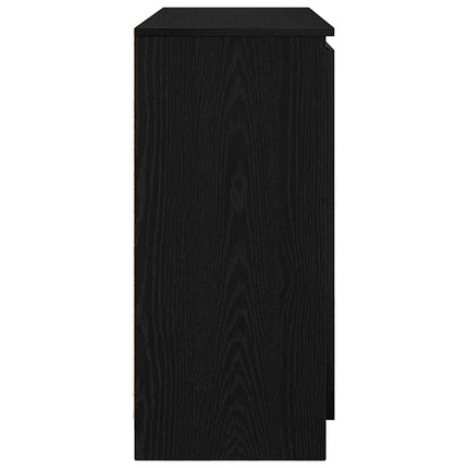 skænk med skuffer 100,5x35x76 cm konstrueret træ sort egetræ