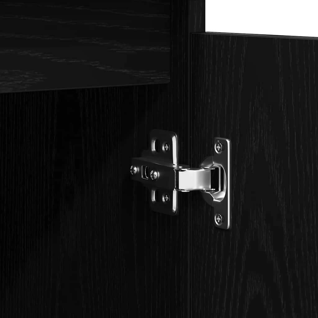 skænk med skuffer 100,5x35x76 cm konstrueret træ sort egetræ