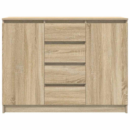 skænk med skuffer 100,5x35x76 cm konstrueret træ sonoma-eg