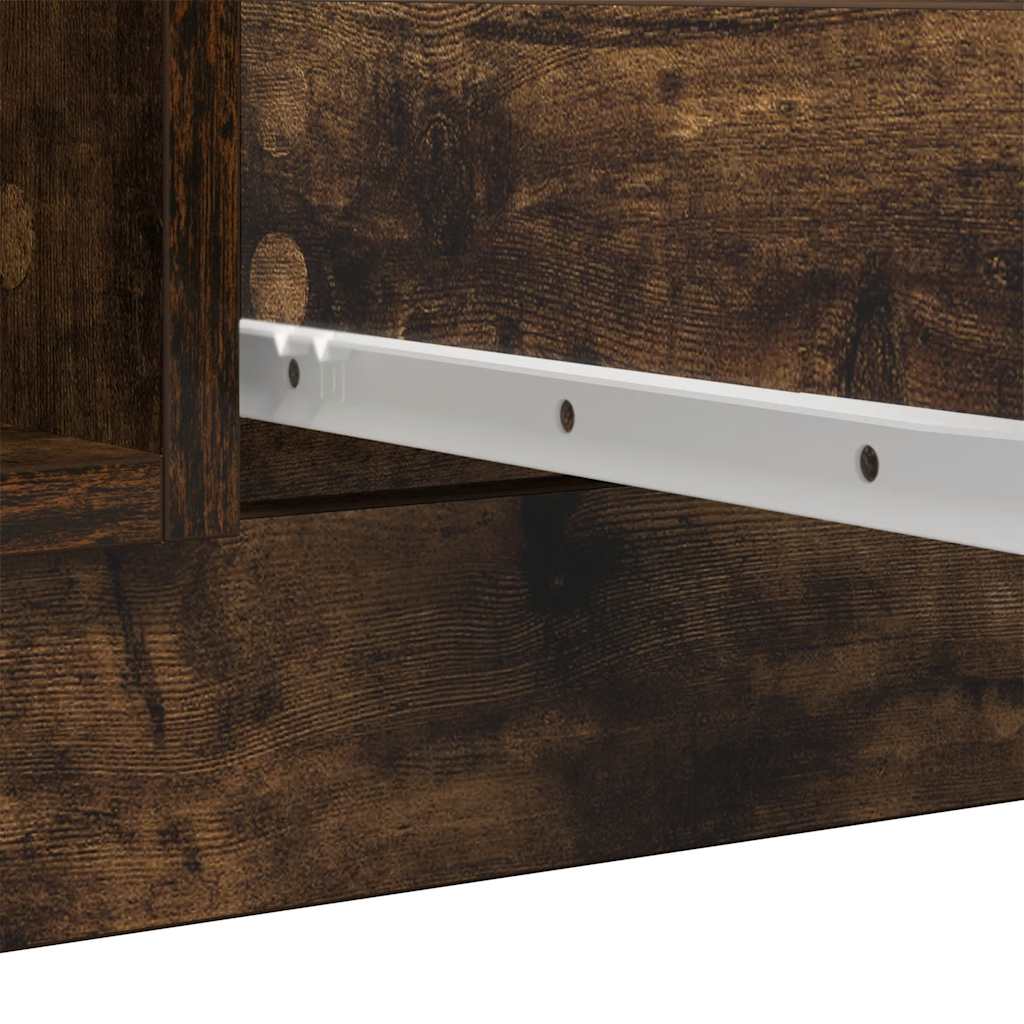 skænk med skuffer 100,5x35x76 cm konstrueret træ røget egetræ