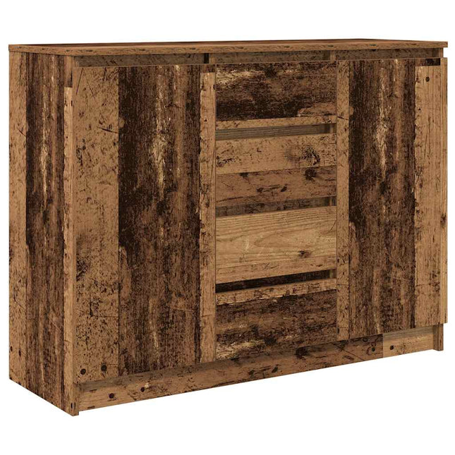 skænk med skuffer 100,5x35x76 cm konstrueret træ antikt træ