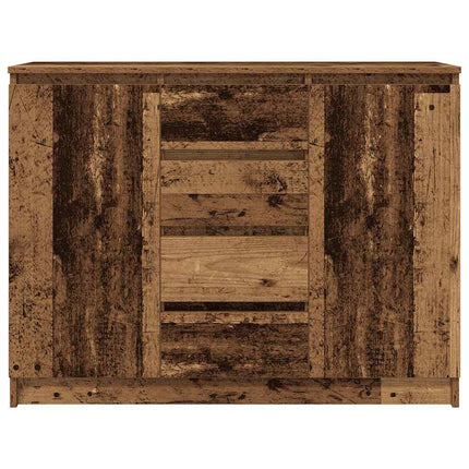 skænk med skuffer 100,5x35x76 cm konstrueret træ antikt træ