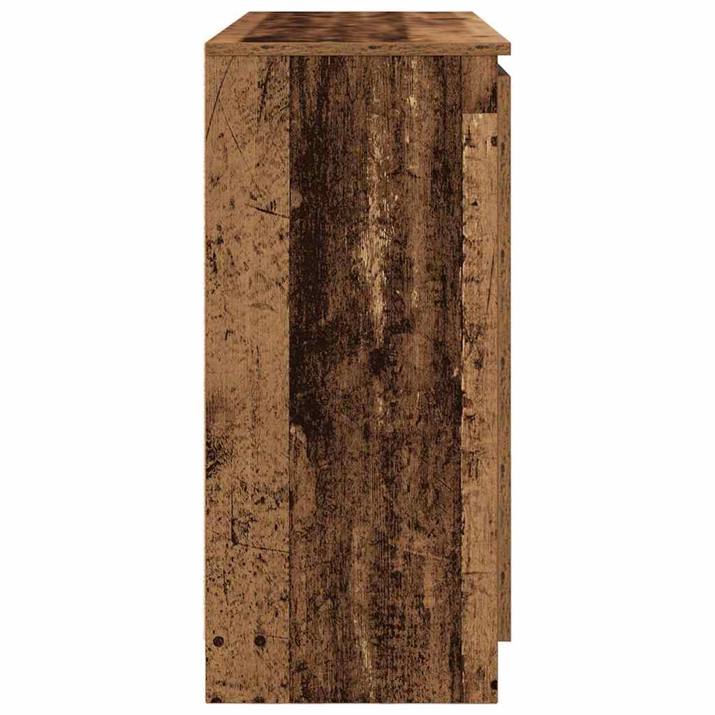 skænk med skuffer 100,5x35x76 cm konstrueret træ antikt træ