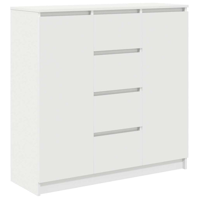 skænk med skuffer 100,5x35x98,5 cm konstrueret træ hvid
