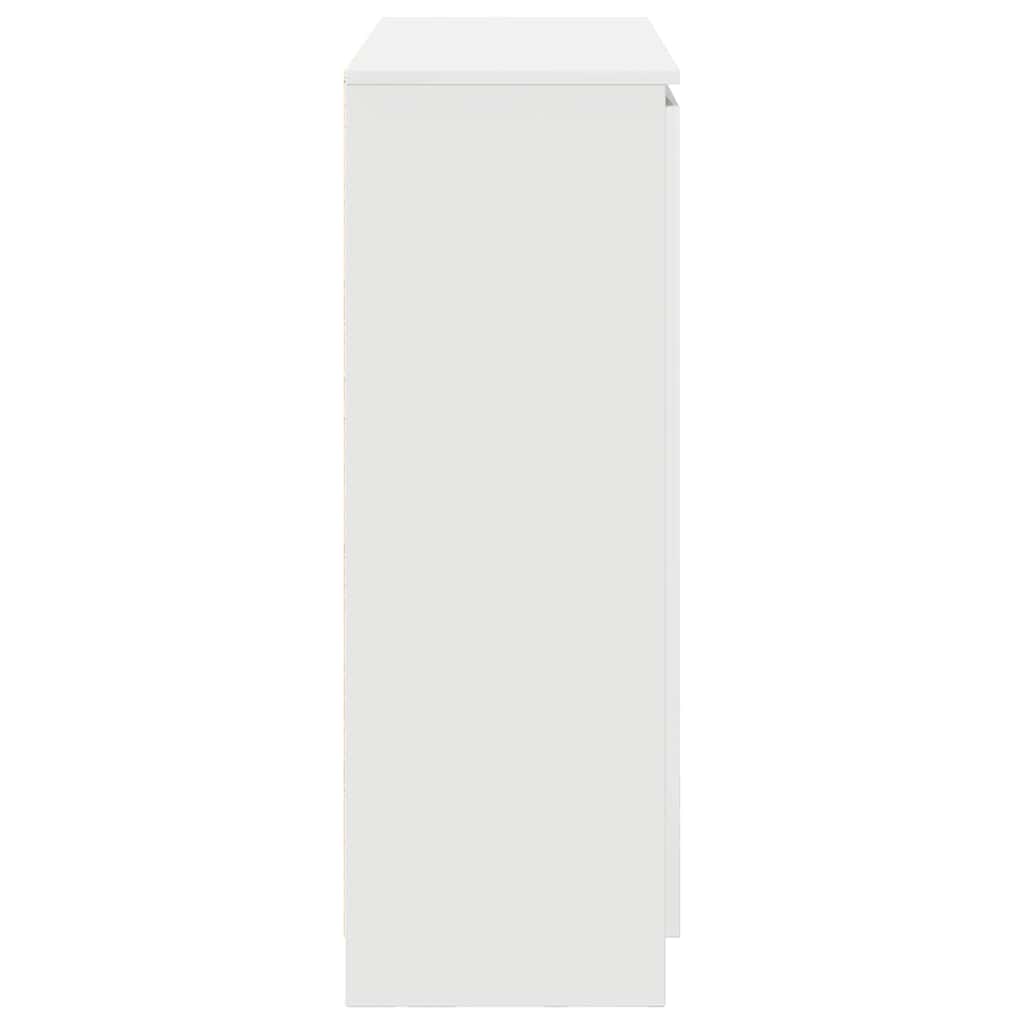 skænk med skuffer 100,5x35x98,5 cm konstrueret træ hvid