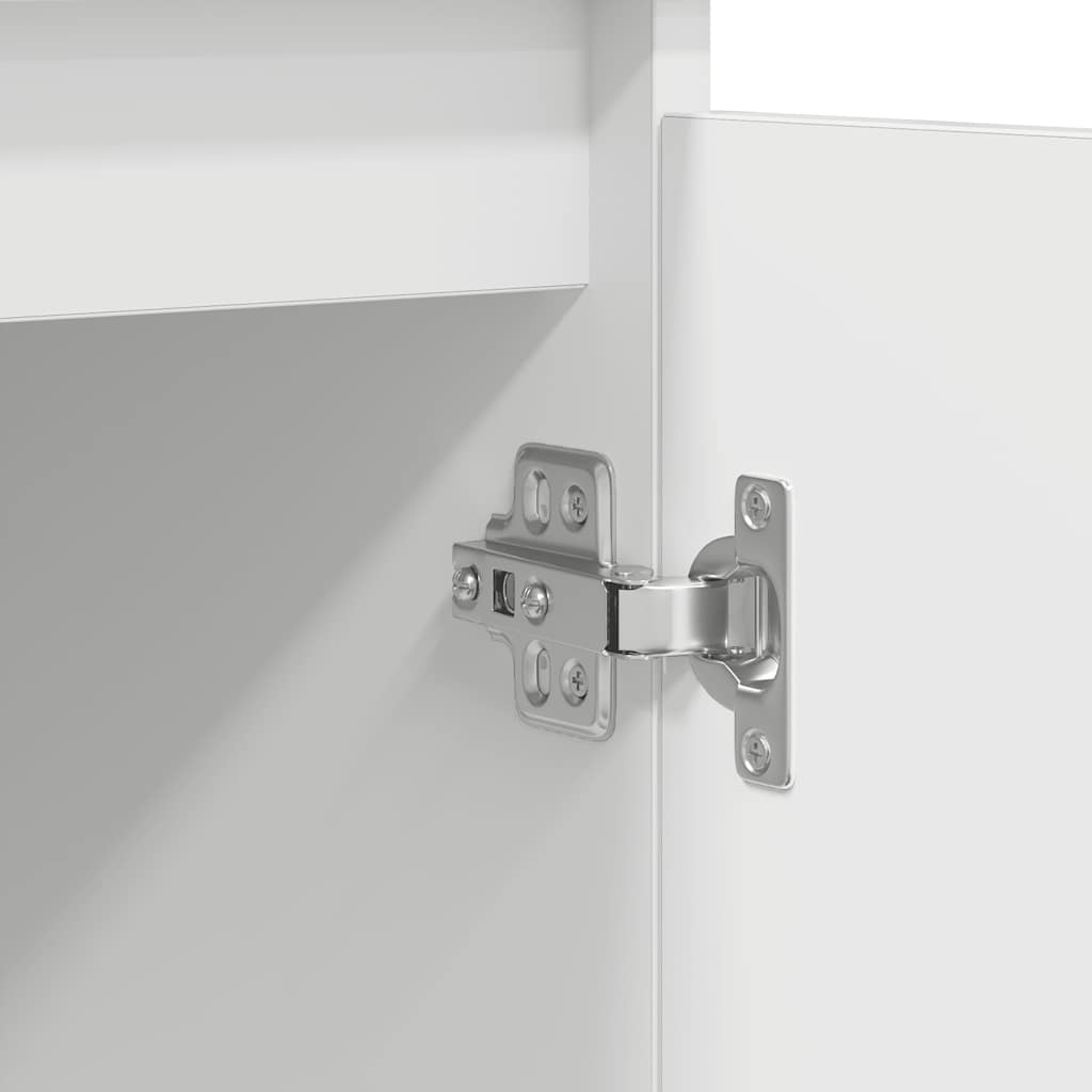 skænk med skuffer 100,5x35x98,5 cm konstrueret træ hvid