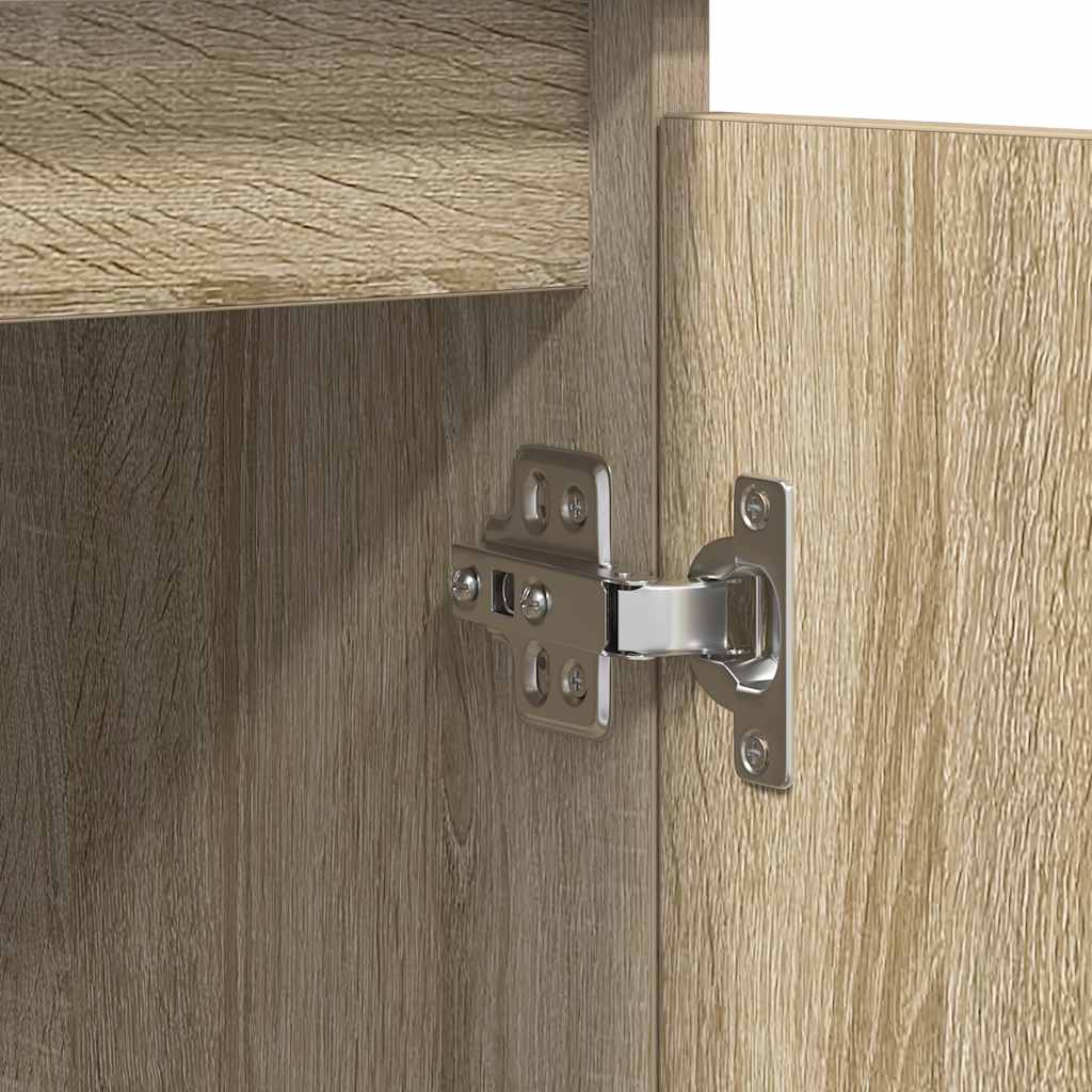 skænk med skuffer 100,5x35x98,5 cm konstrueret træ sonoma-eg