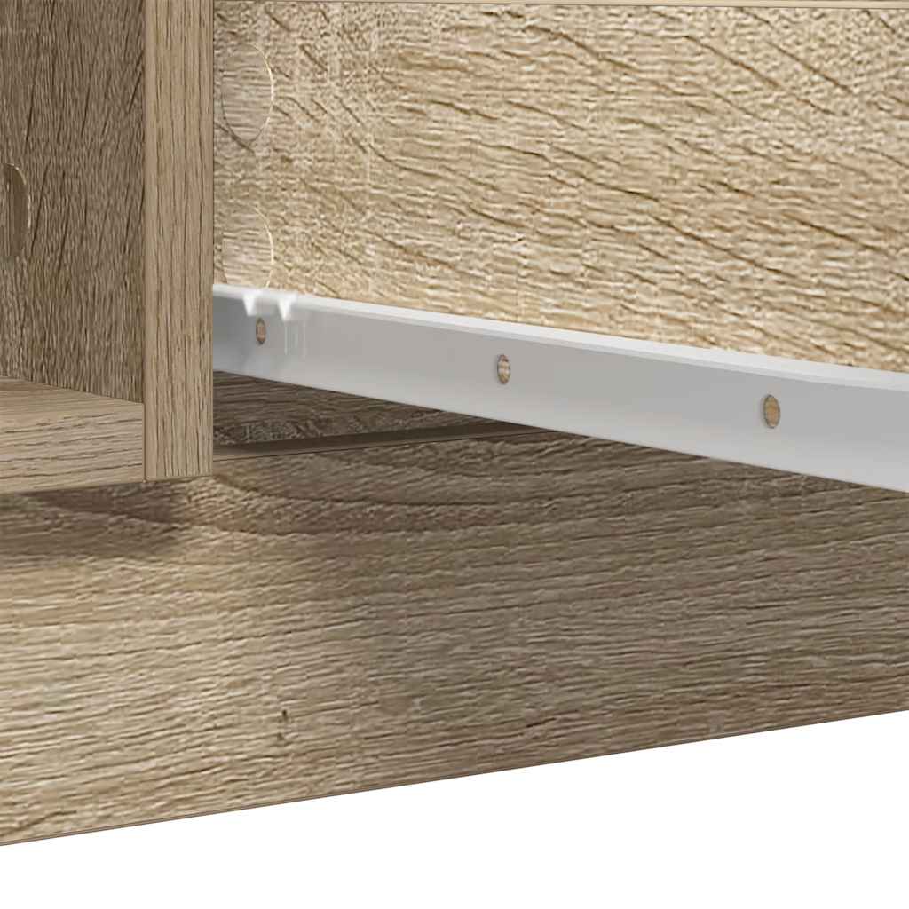 skænk med skuffer 100,5x35x98,5 cm konstrueret træ sonoma-eg