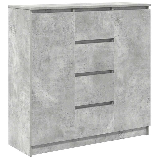 skænk med skuffer 100,5x35x98,5 cm konstrueret træ betongrå