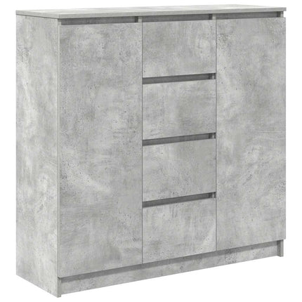 skænk med skuffer 100,5x35x98,5 cm konstrueret træ betongrå