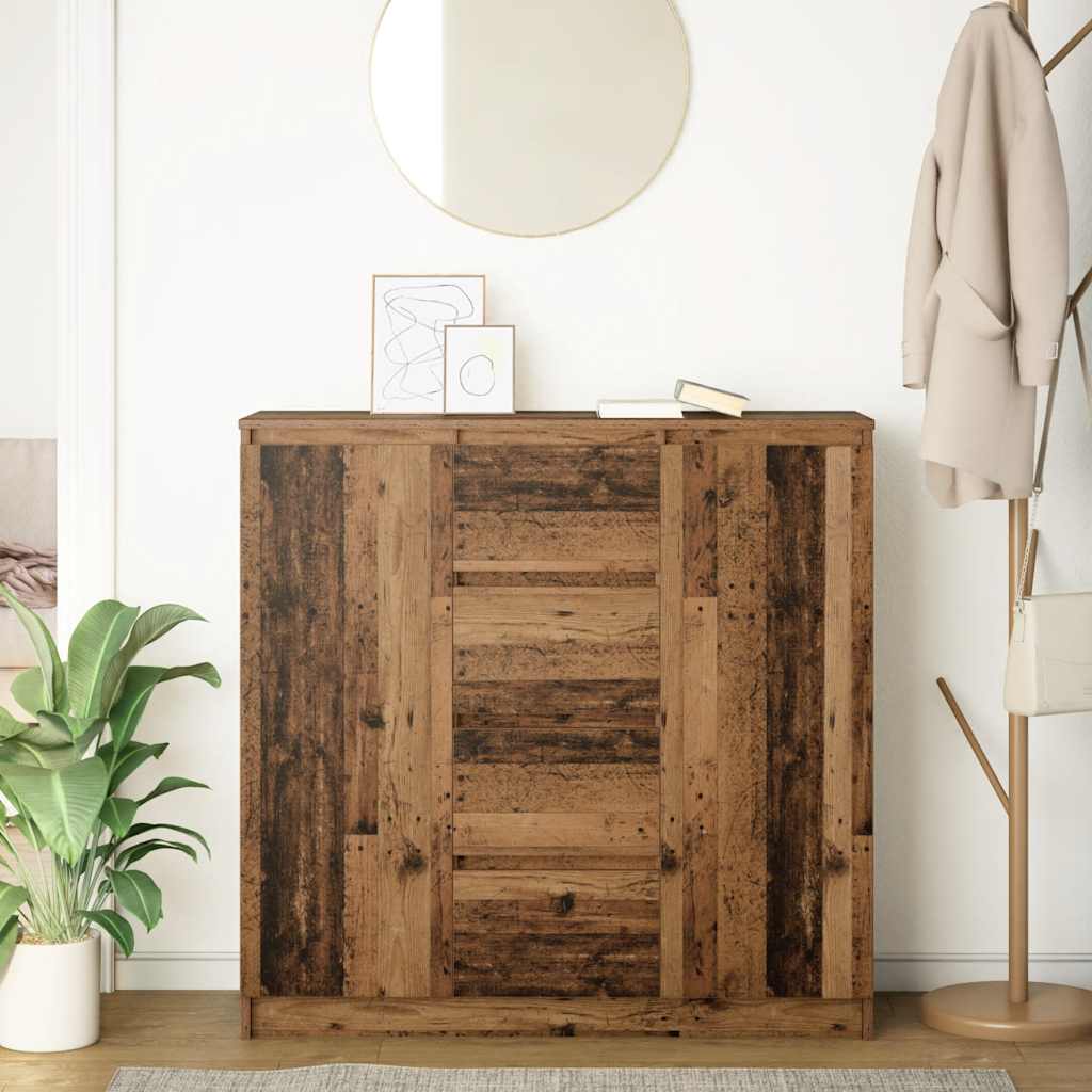 skænk med skuffer 100,5x35x98,5 cm konstrueret træ antikt træ