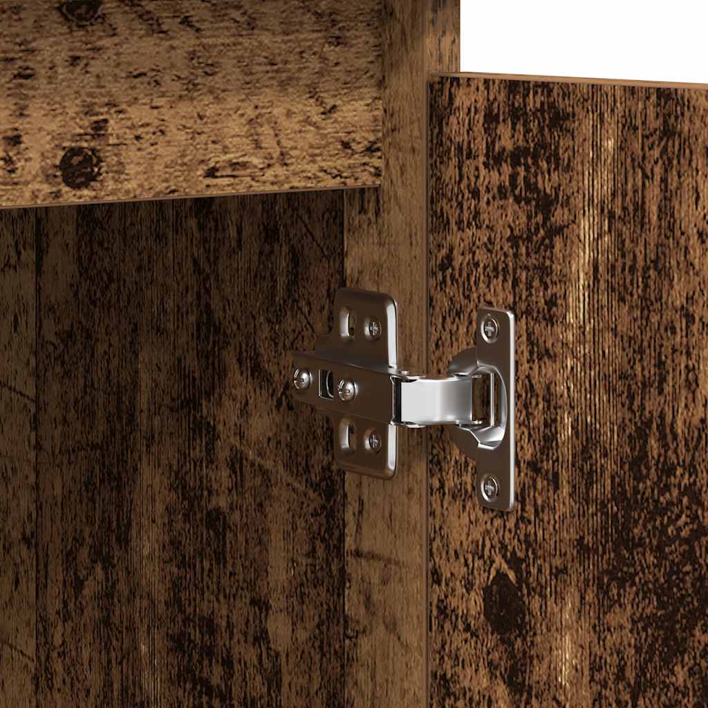 skænk med skuffer 100,5x35x98,5 cm konstrueret træ antikt træ