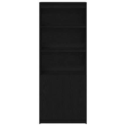 højskab 70x35x180 cm konstrueret træ sort egetræsfarve