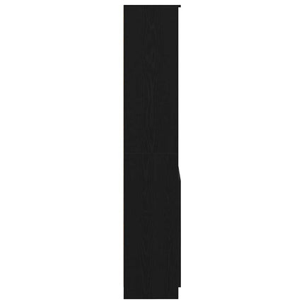 højskab 70x35x180 cm konstrueret træ sort egetræsfarve