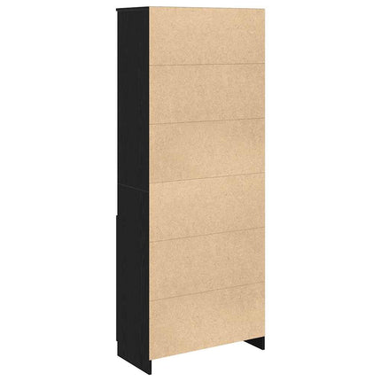 højskab 70x35x180 cm konstrueret træ sort egetræsfarve