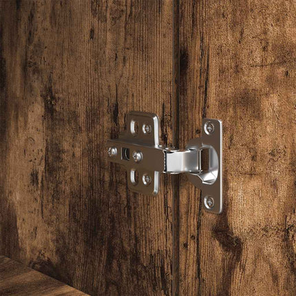 højskab 70x35x180 cm konstrueret træ røget egetræsfarve