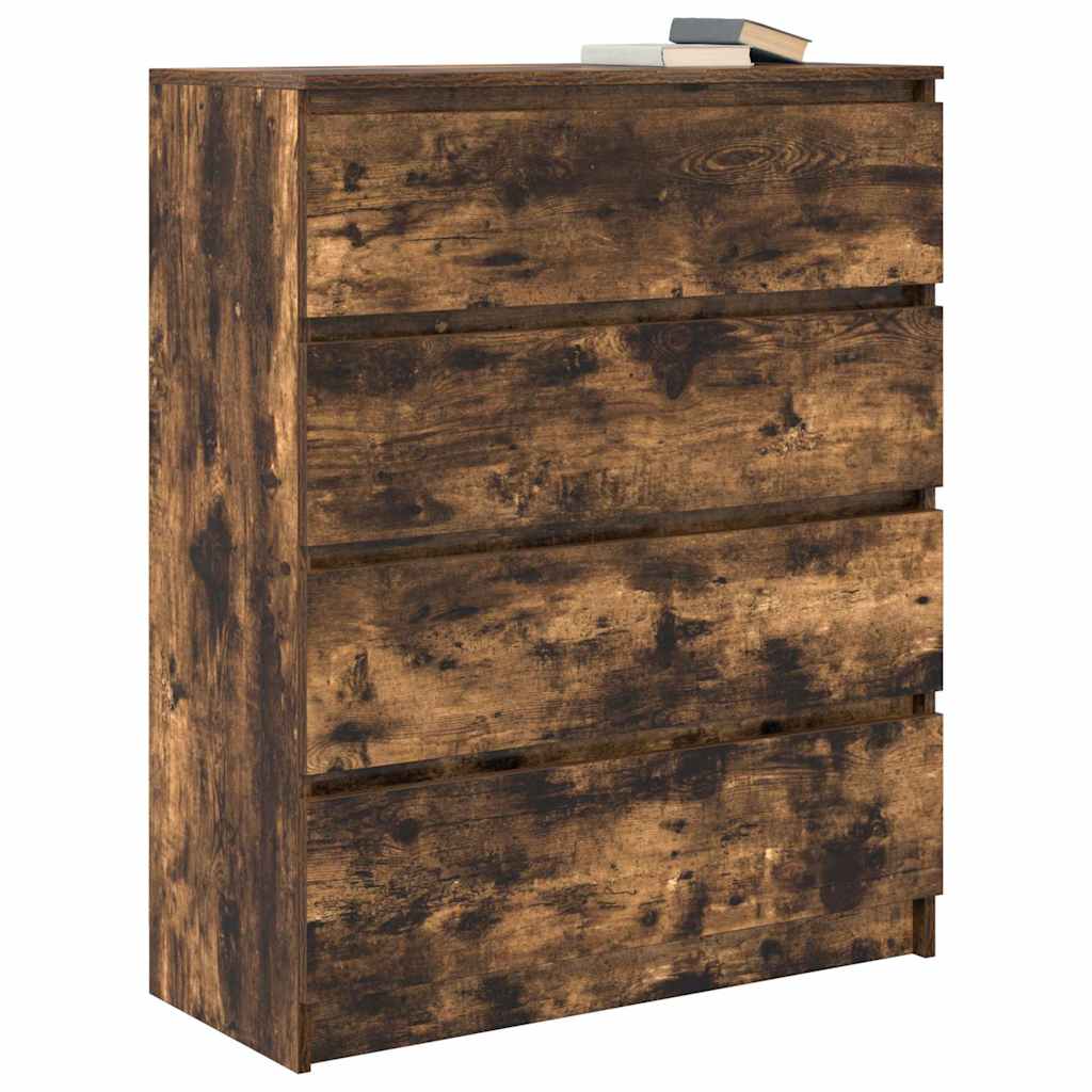 skænk 80x35x99 cm konstrueret træ røget egetræsfarve