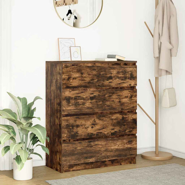 skænk 80x35x99 cm konstrueret træ røget egetræsfarve
