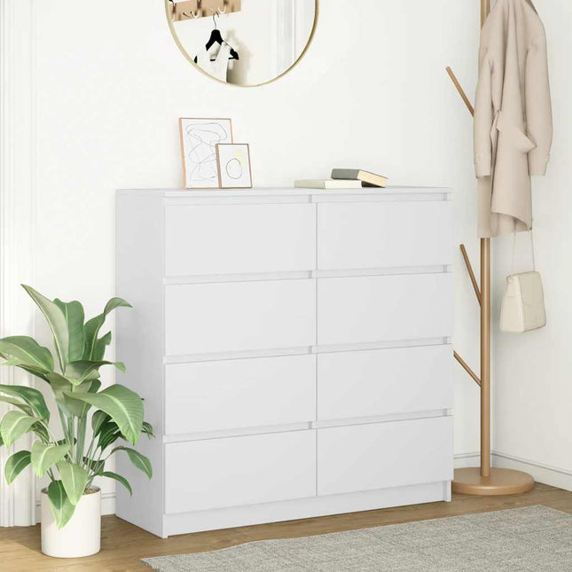 skænk 100x35x99 cm konstrueret træ hvid