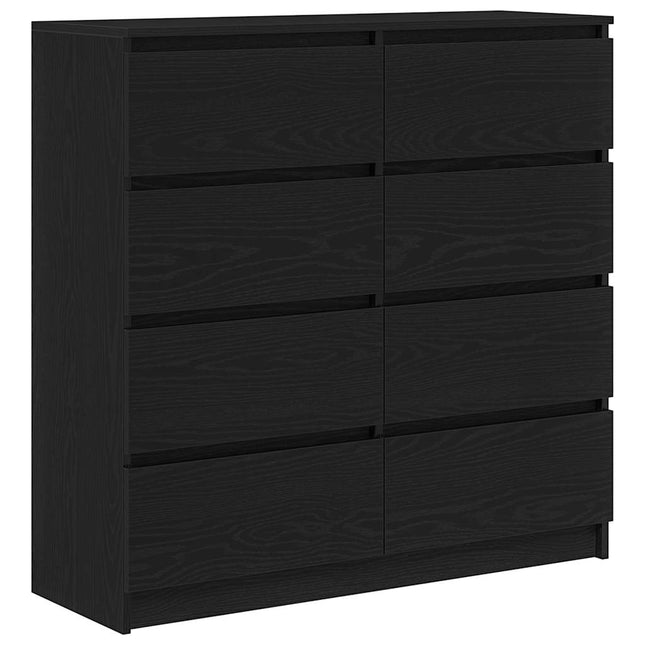 skænk 100x35x99 cm konstrueret træ sort egetræsfarve