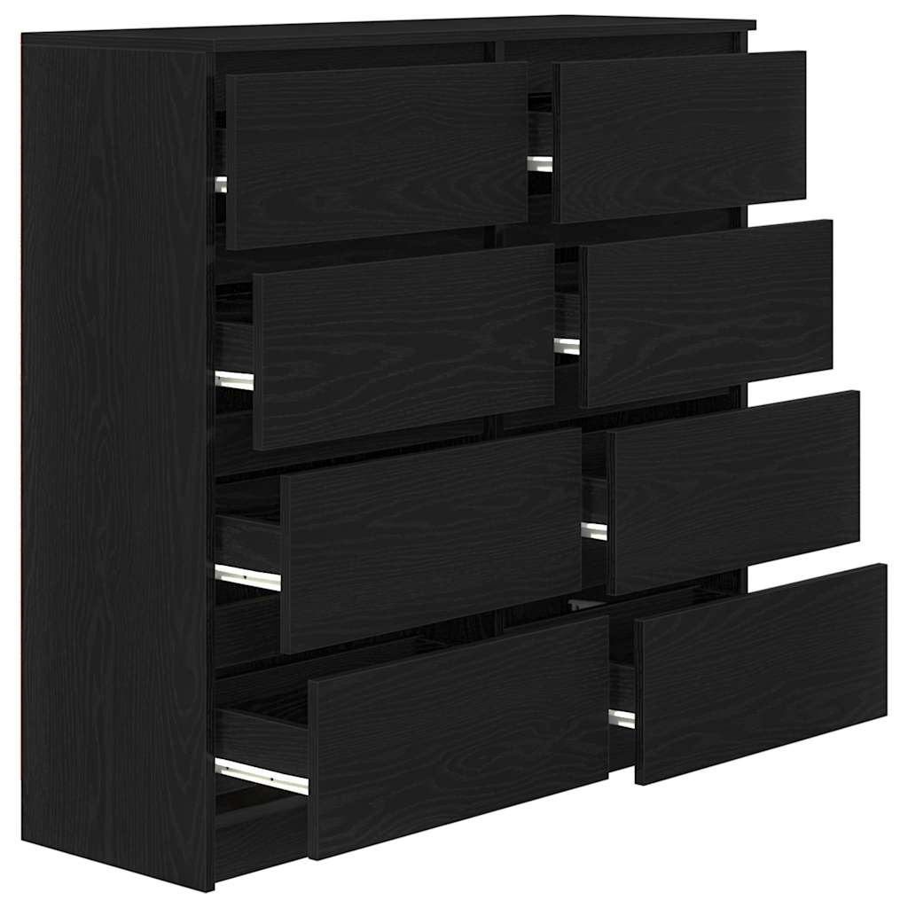 skænk 100x35x99 cm konstrueret træ sort egetræsfarve