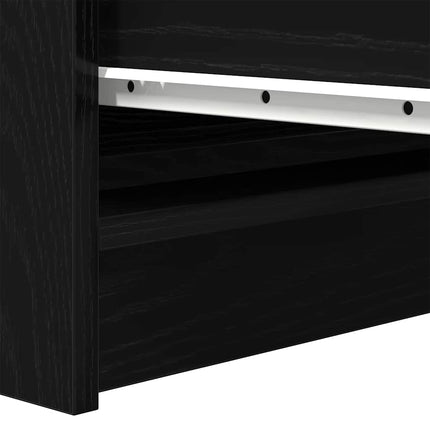 skænk 100x35x99 cm konstrueret træ sort egetræsfarve