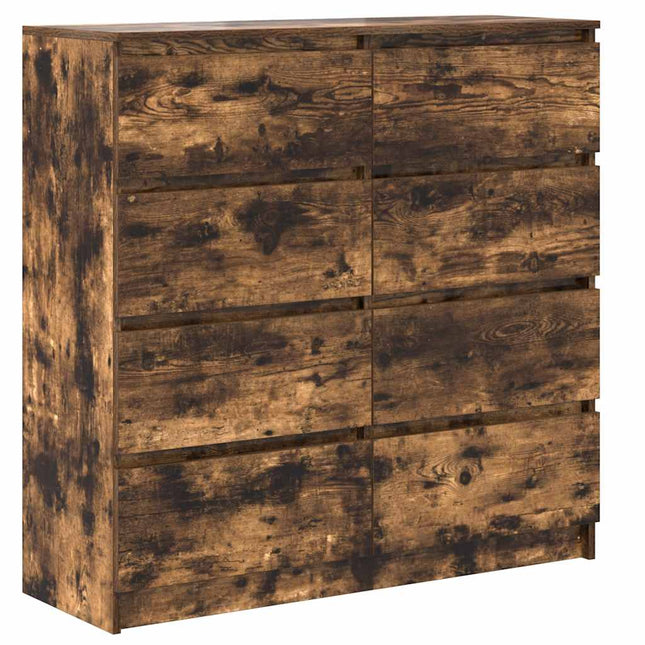 skænk 100x35x99 cm konstrueret træ røget egetræsfarve