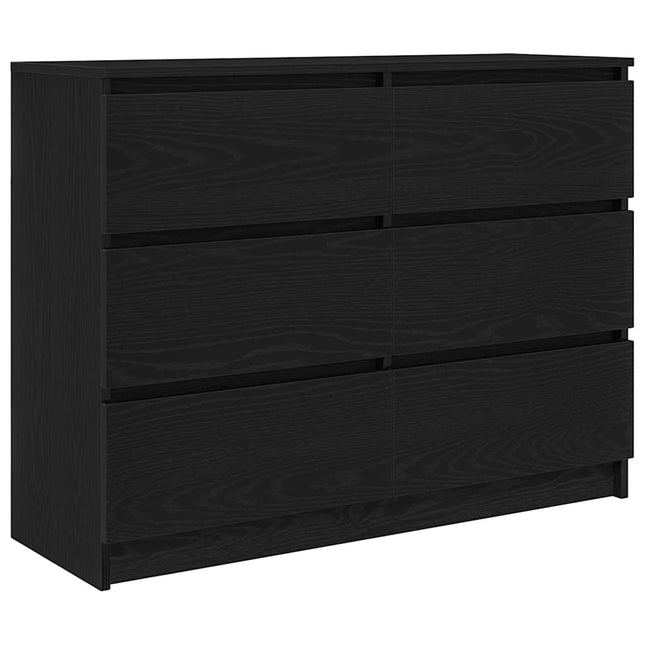 skænk 100x35x76 cm konstrueret træ sort egetræsfarve