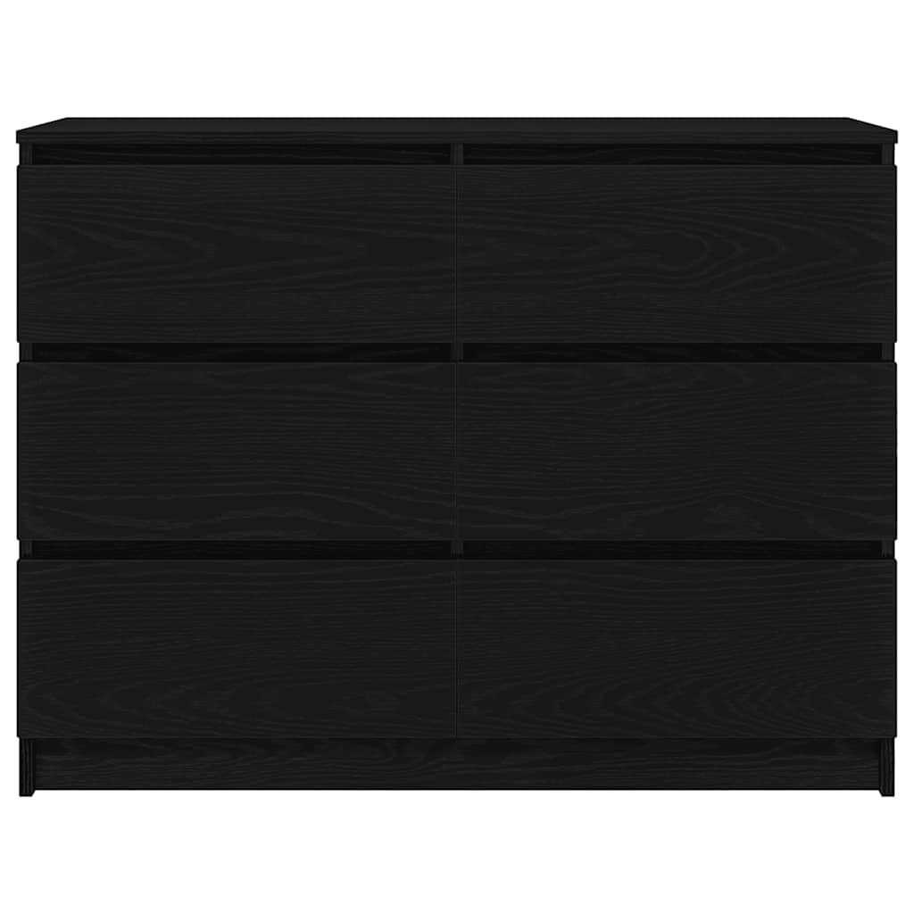 skænk 100x35x76 cm konstrueret træ sort egetræsfarve