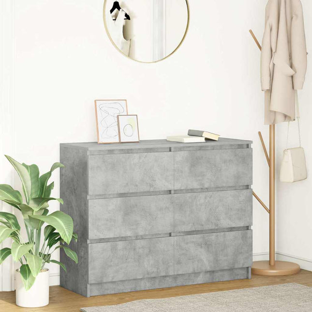 skænk 100x35x76 cm konstrueret træ betongrå