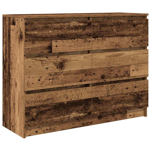 skænk 100x35x76 cm konstrueret træ antikt trælook