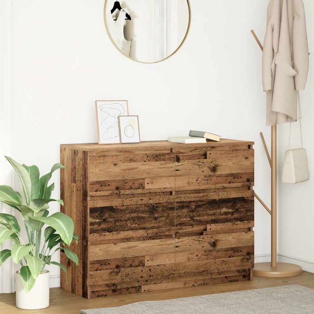 skænk 100x35x76 cm konstrueret træ antikt trælook