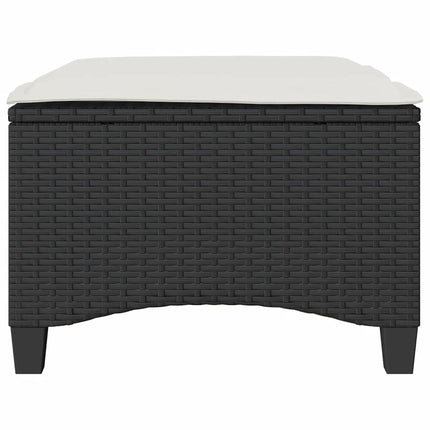 havestole med hynder 2 stk. 55x55x36 cm polyrattan sort