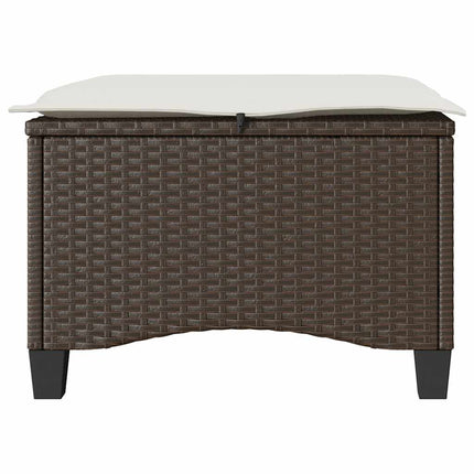 havestole med hynder 2 stk. 55x55x36 cm polyrattan brun
