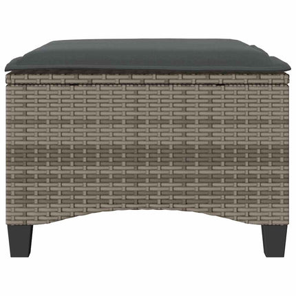 havestole med hynder 2 stk. 55x55x36 cm polyrattan grå
