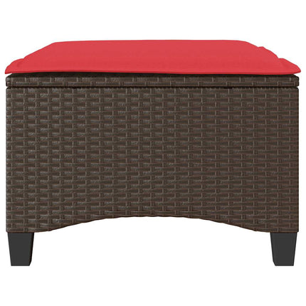 havestole med hynder 2 stk. 55x55x36 cm polyrattan brun