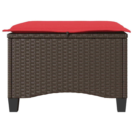 havestole med hynder 2 stk. 55x55x36 cm polyrattan brun