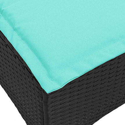 havestole med hynder 2 stk. 55x55x36 cm polyrattan sort