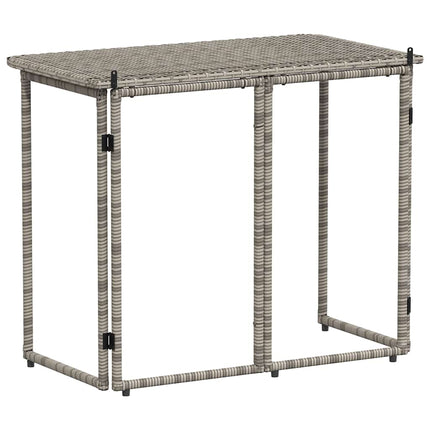 foldbart havebord 90x51x75 cm polyrattan grå