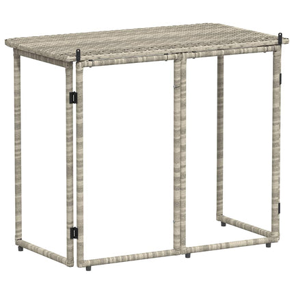 foldbart havebord 90x51x75 cm polyrattan lysegrå