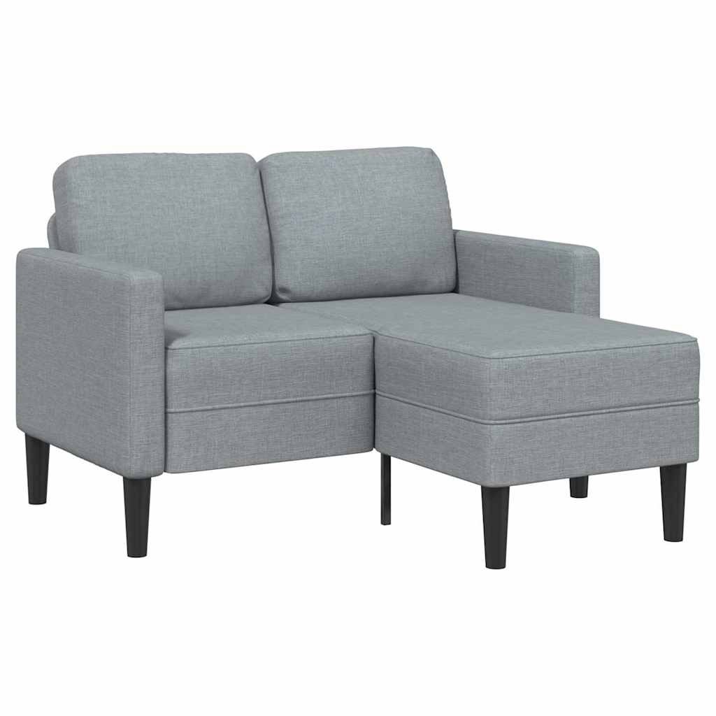 2-personers sofa med chaiselong L-formet 125 cm stof lysegrå billede